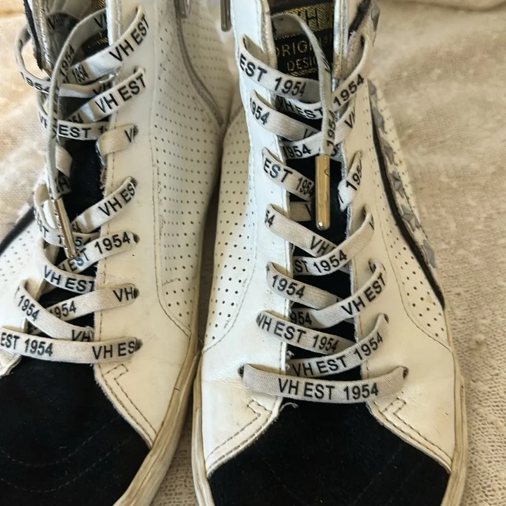 VINTAGE HAVANA Gadol High Top Sneaker Shoes Black White Women's 10